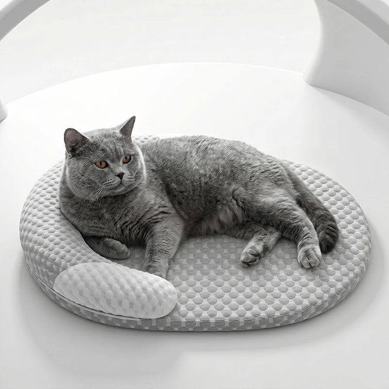 Oval Ice Silk Cooling Bed for Dogs & Cats