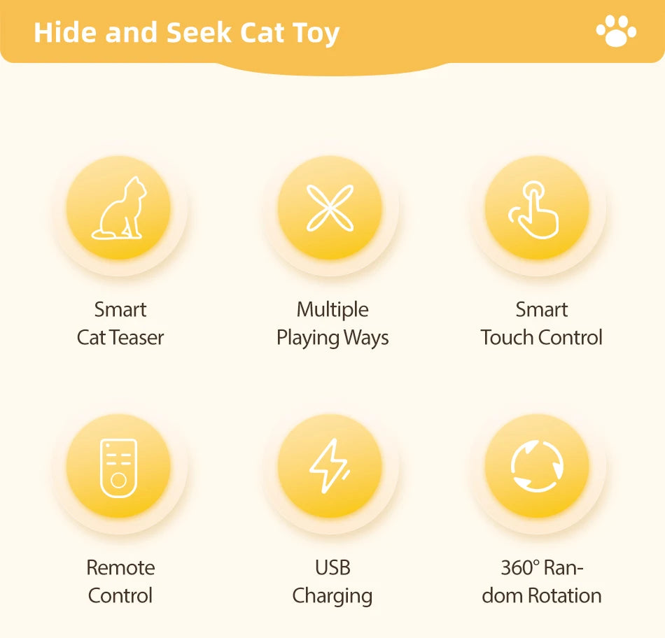 Interactive Hide & Seek Cat Toy - 3-in-1 Smart Feather & Butterfly Teaser