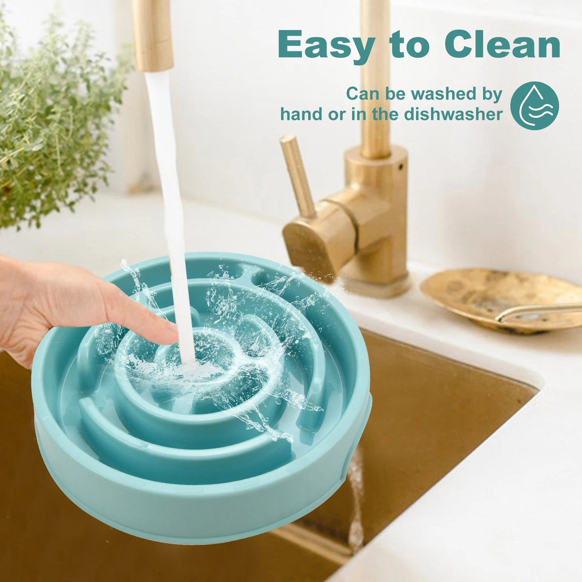 Dog Slow Feeder Bowl with Anti-Slip Pads