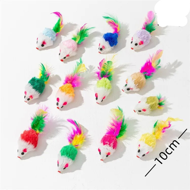 Catnip Filled Mouse Toys with Rattle