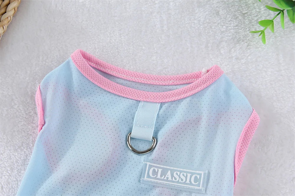 Breathable Mesh Cooling Vest with D-Ring for Small Dogs
