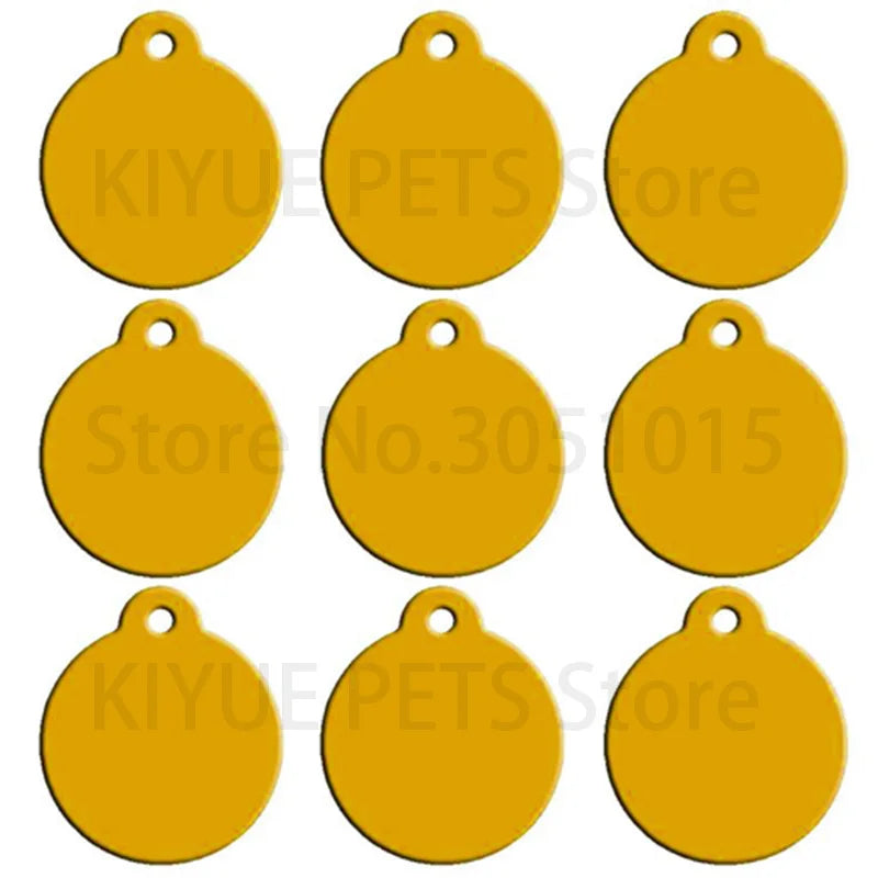 Personalised Laser-Engraved Pet ID Tags – Aluminium Round Pendants, Pack of 100