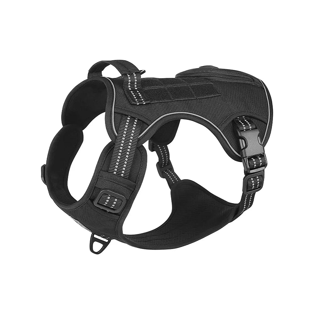 Harnais tactique anti-traction réfléchissant pour chiens de taille moyenne et grande