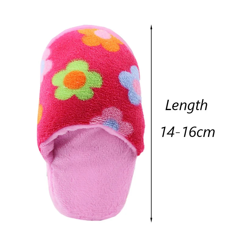 Squeaky Plush Slipper Chew Toy for Small Dogs