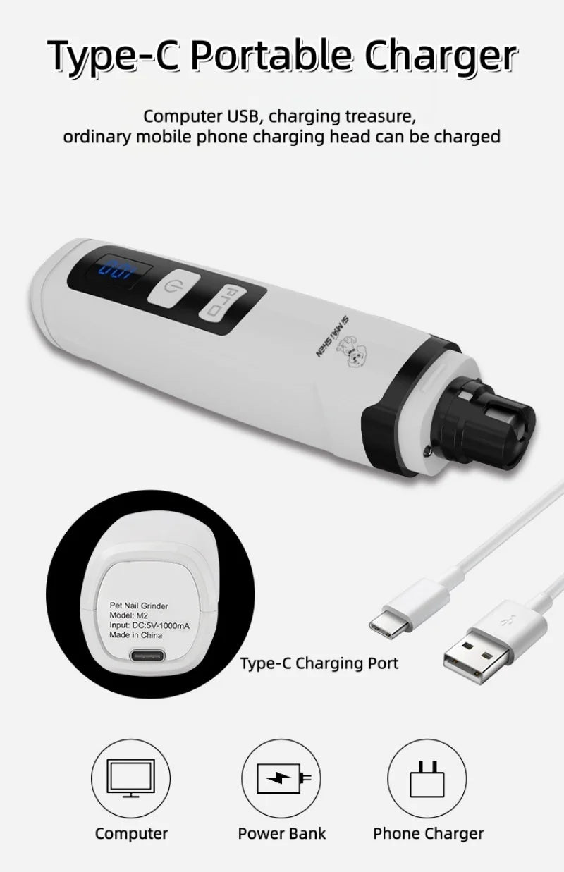 Electric Pet Nail Grinder with LED Light