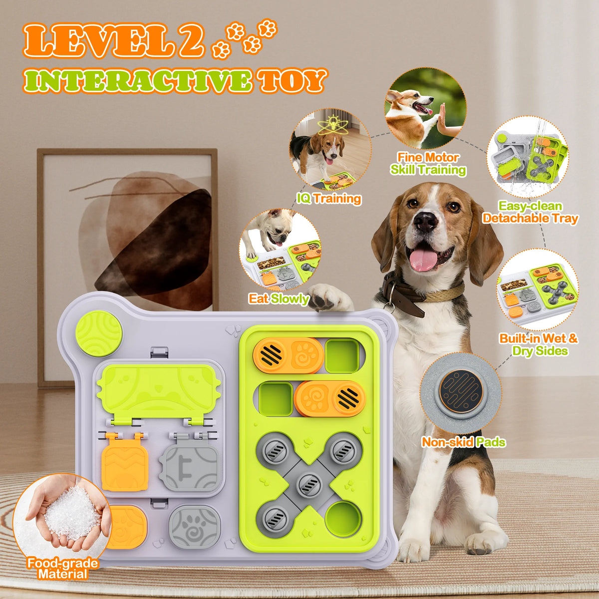 Dog Puzzle Feeder – Rectangular Treat Dispensing Toy for Small & Medium Dogs
