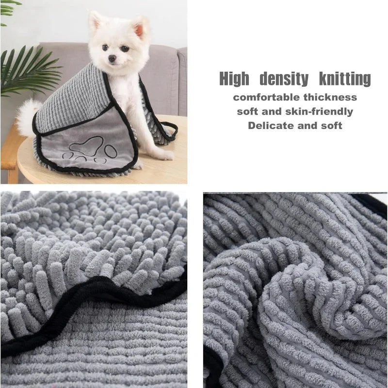 Quick-Drying Super Absorbent Pet Bath Towel for Dogs & Cats