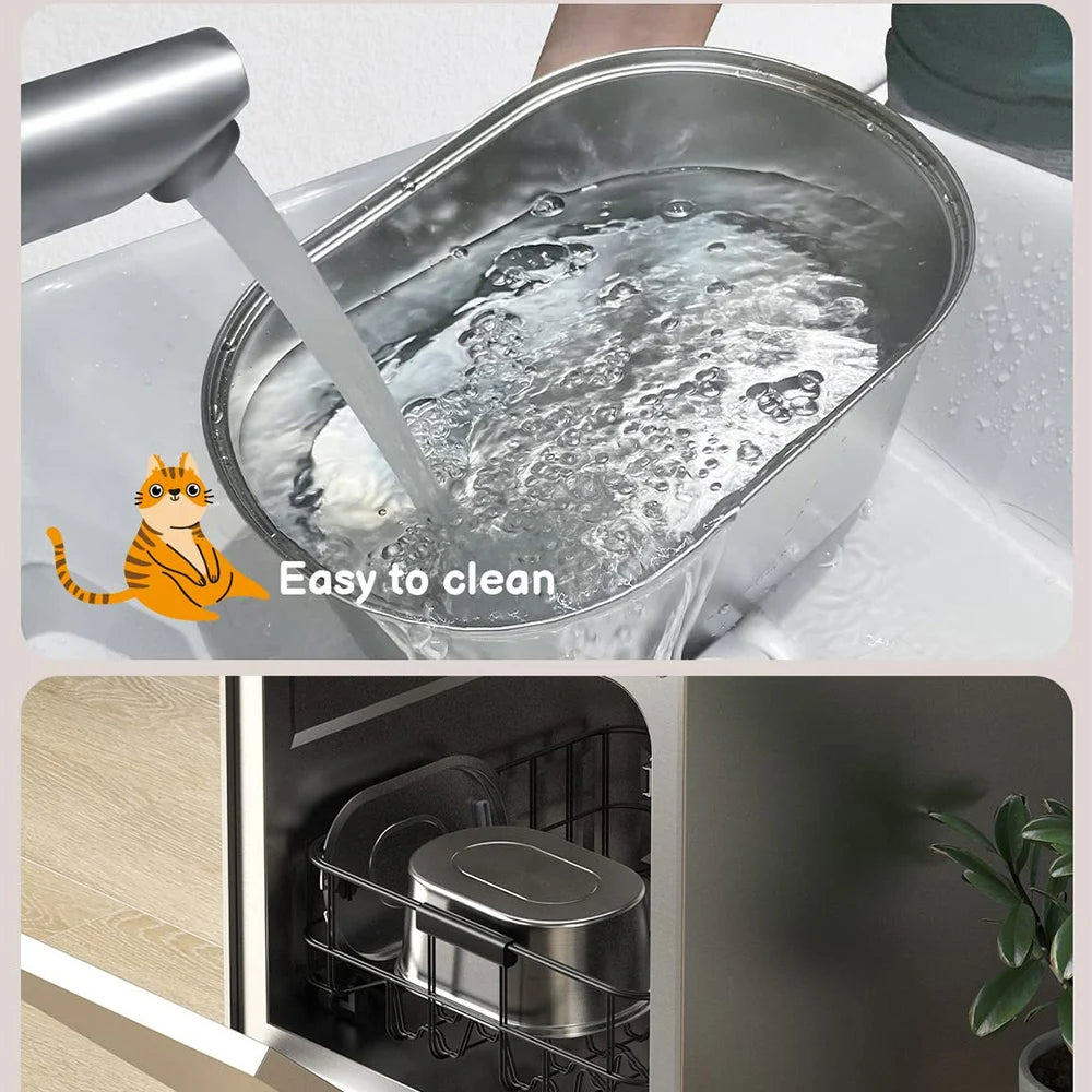 Fontaine à eau automatique 3.2L en acier inoxydable pour animaux de compagnie Distributeur d'eau intelligent pour chiens et chats