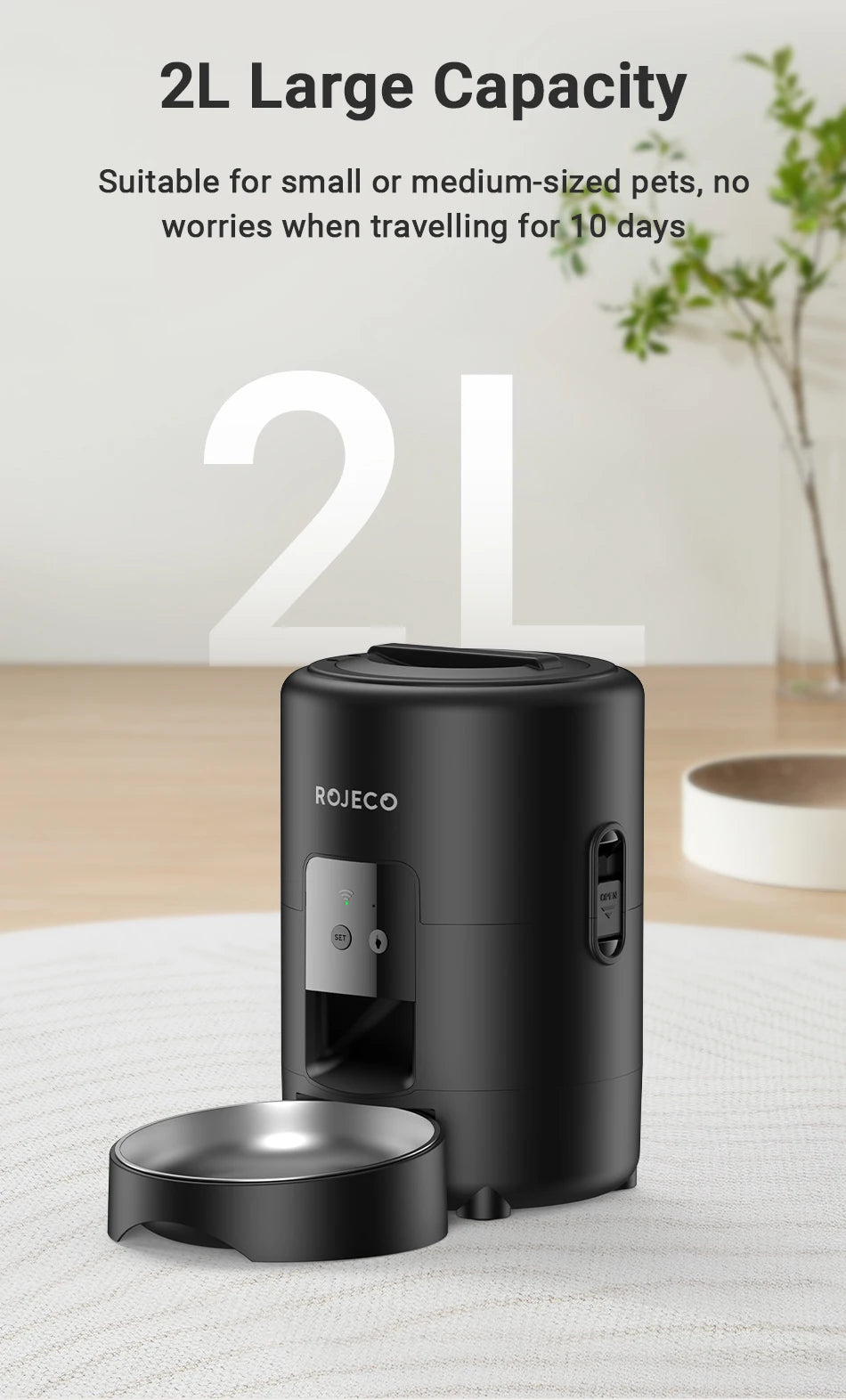 2L Smart Automatic Pet Feeder with Wi-Fi App Control