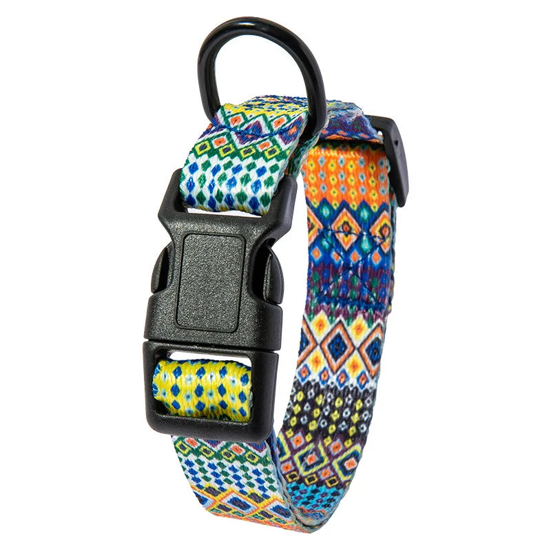 Bohemian Style Dog Collar & Leash Set – Adjustable for Small, Medium & Large Dogs