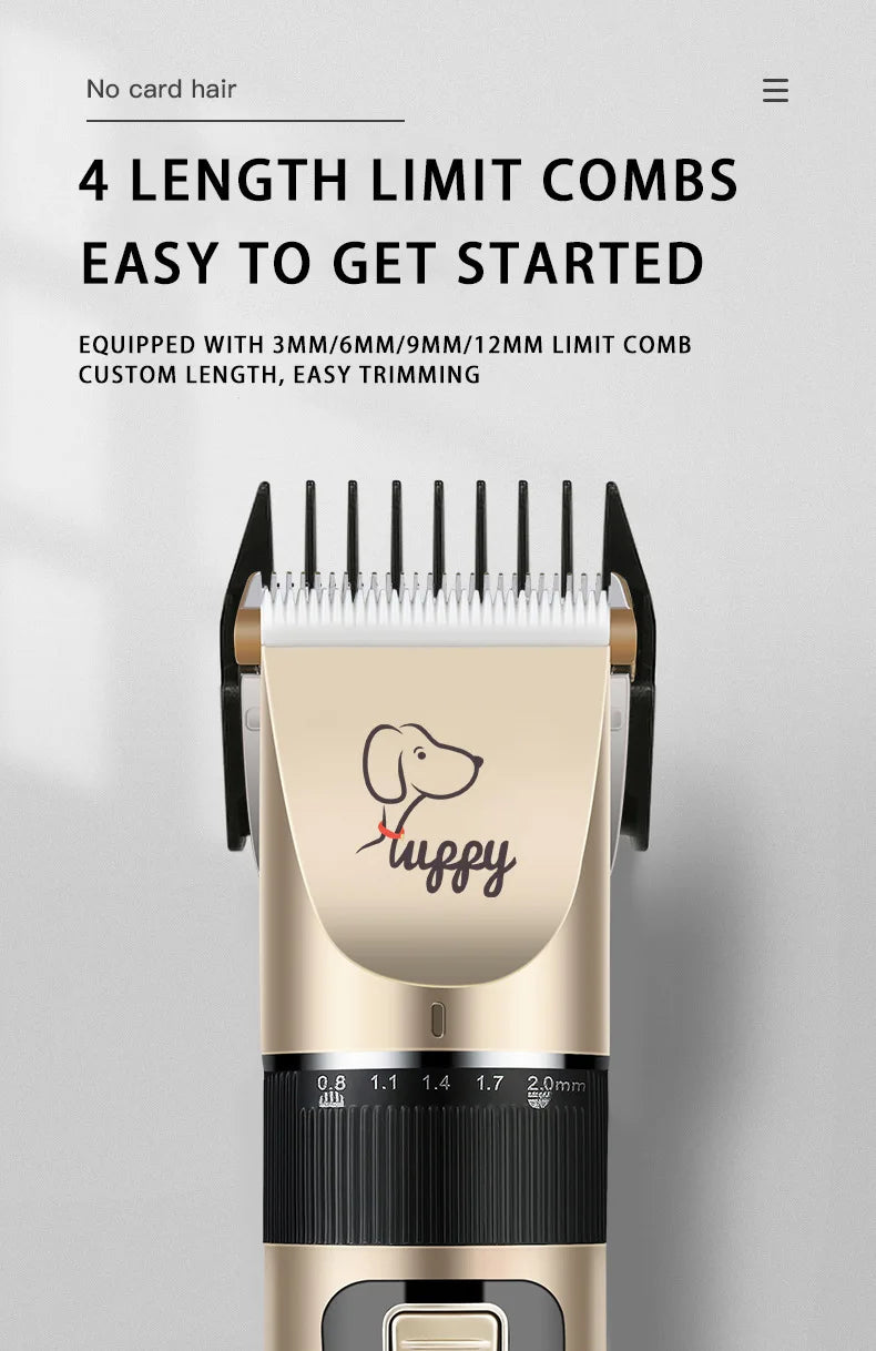 Professional Rechargeable Pet Grooming Clipper Kit for Dogs & Cats