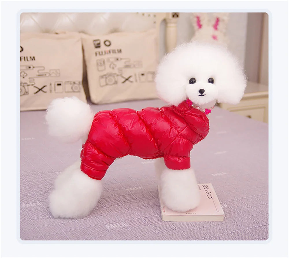 Waterproof Fleece Dog Jumpsuit with D-Ring for Small Dogs