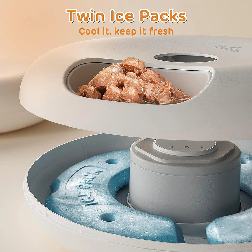 Distributeur automatique de nourriture pour animaux de compagnie Wi-Fi pour aliments secs, humides et surgelés, avec minuteur et contrôle des portions, amovible, pour chiens et chats.