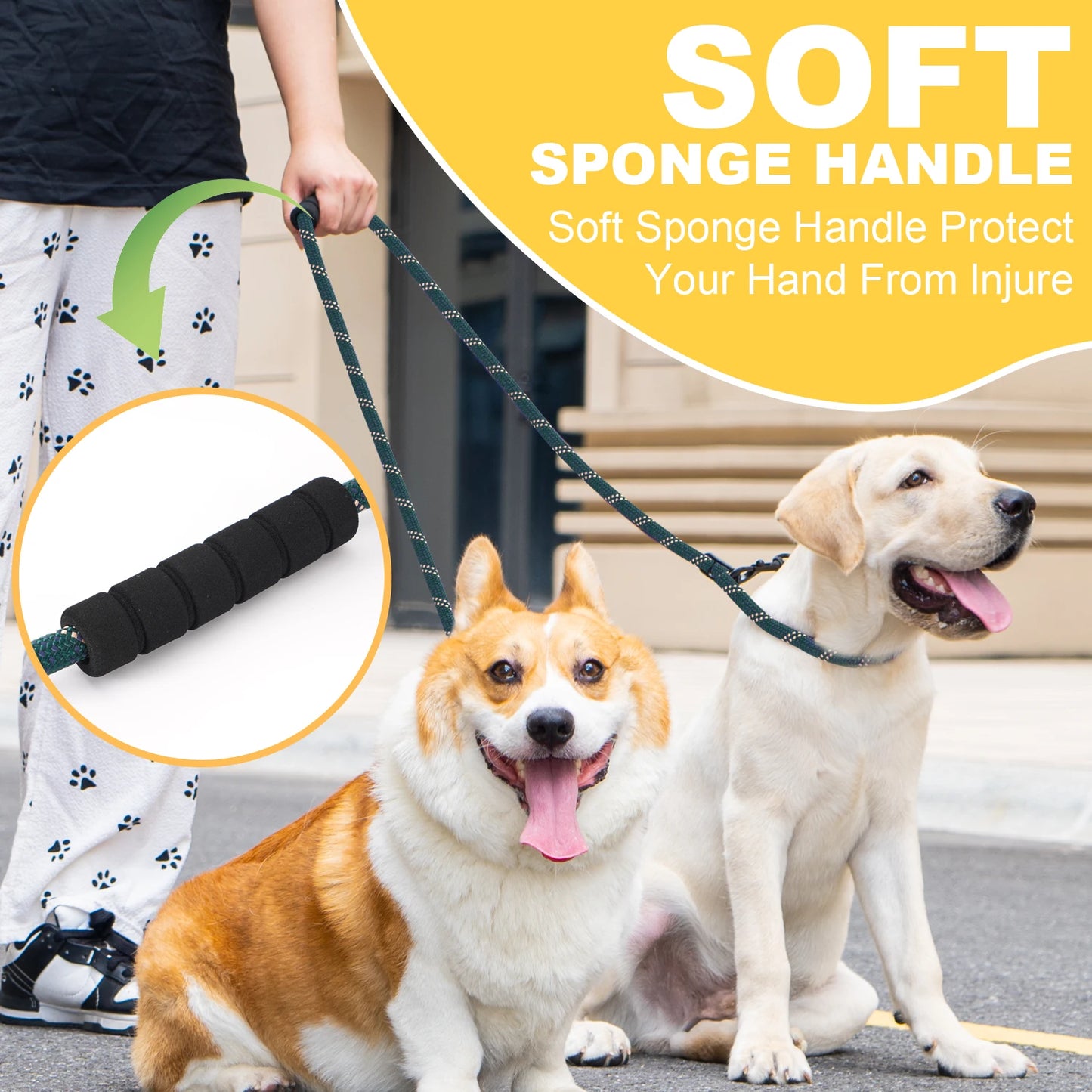 Heavy Duty Multi-Function Dog Lead with Padded Handle – 7.5ft Hands-Free