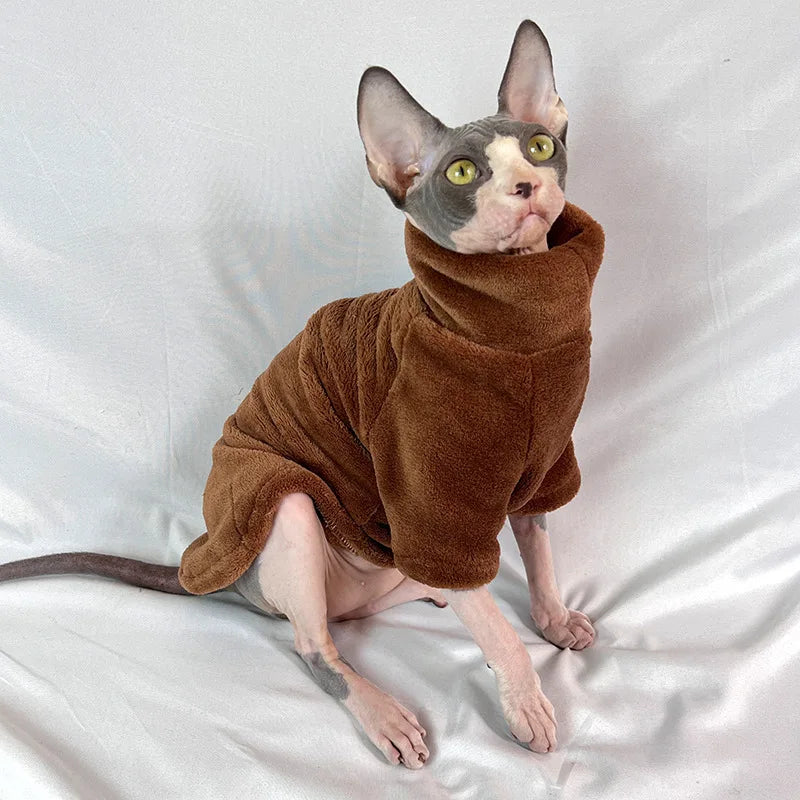 Fleece High Neck Cat Hoodie