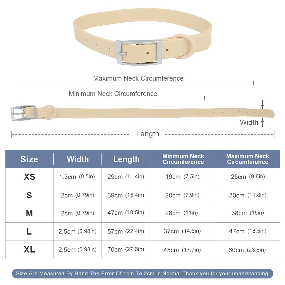 Waterproof Adjustable PVC Pet Collar — 12 Colours