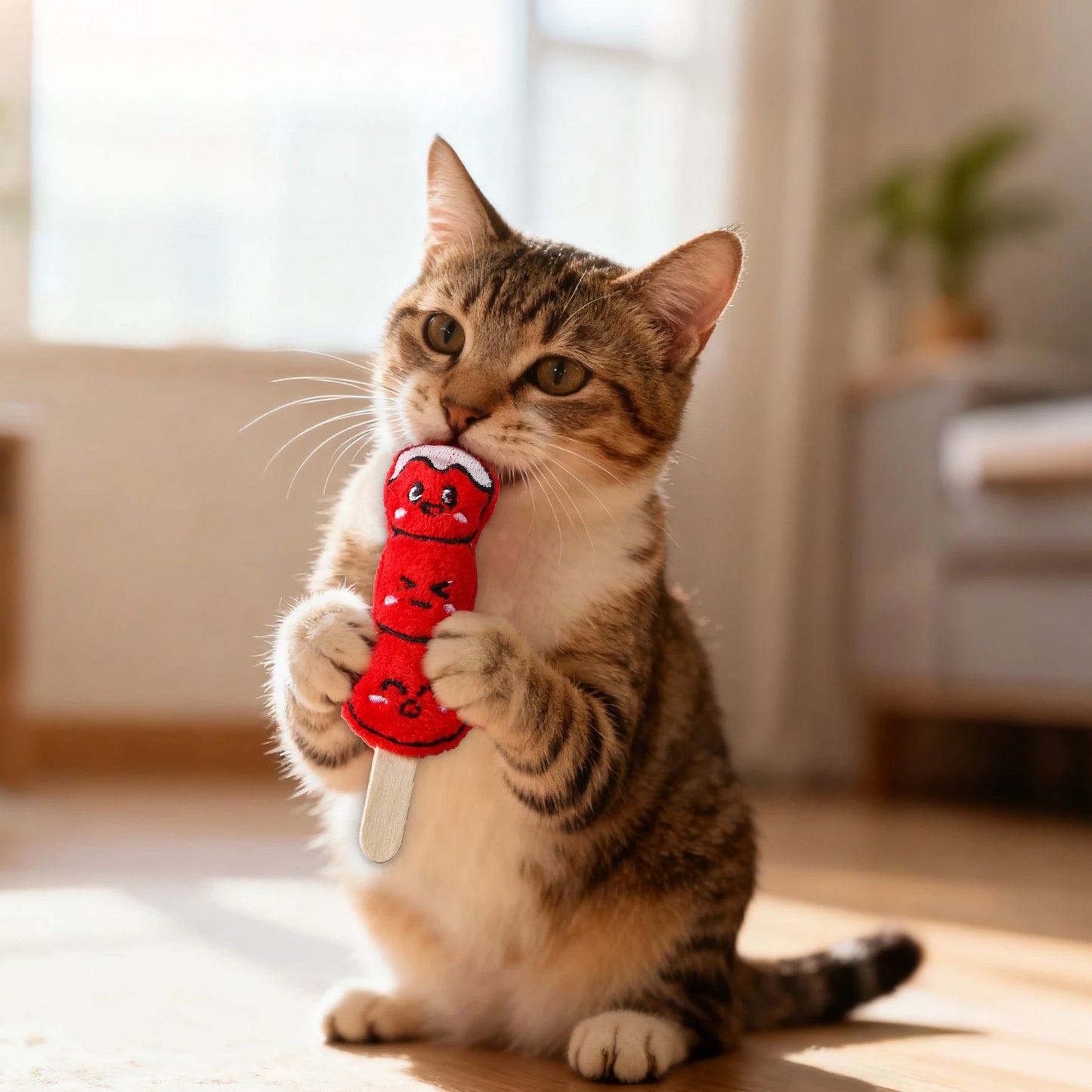 Jouet à mâcher interactif en peluche en forme de poisson pour chat