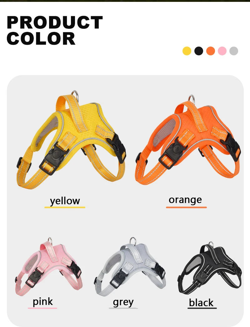 Ultra-Light Dog Harness Vest — Quick-Fit Saddle Design, No-Pull Chest Strap & Escape-Proof
