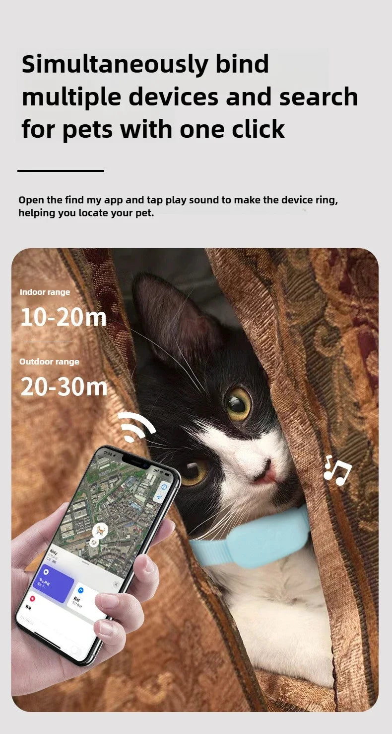 Apple Find My Mini Pet Collar Tracker — 90dB Alert for Cats & Dogs