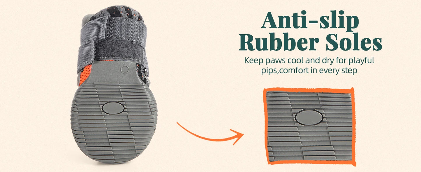 Bottes pour chien en maille respirante avec sangles réglables