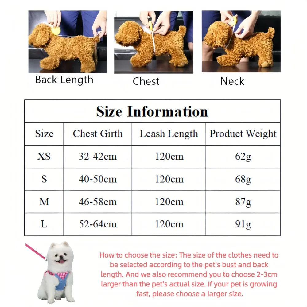 Denim No-Pull Harness & Leash Set for Dogs & Cats