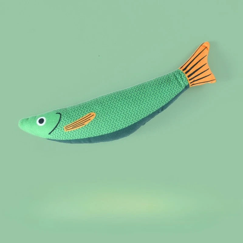 Interactive Plush Fish Cat Toy