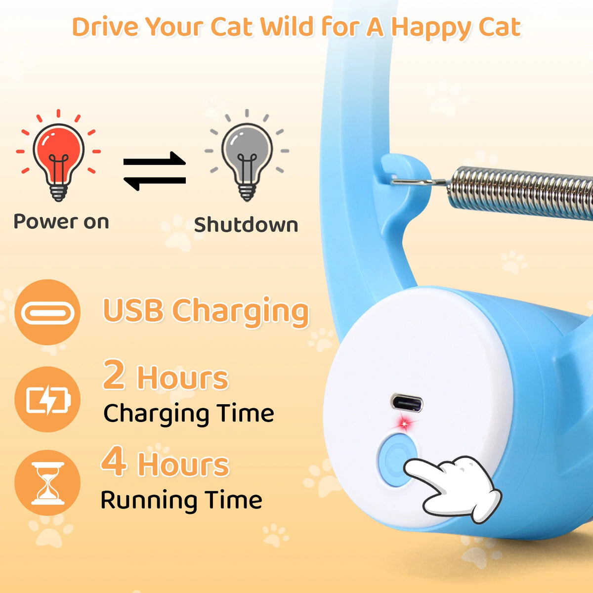 USB Rechargeable Electric Fluttering Butterfly Feather Wand Cat Toy