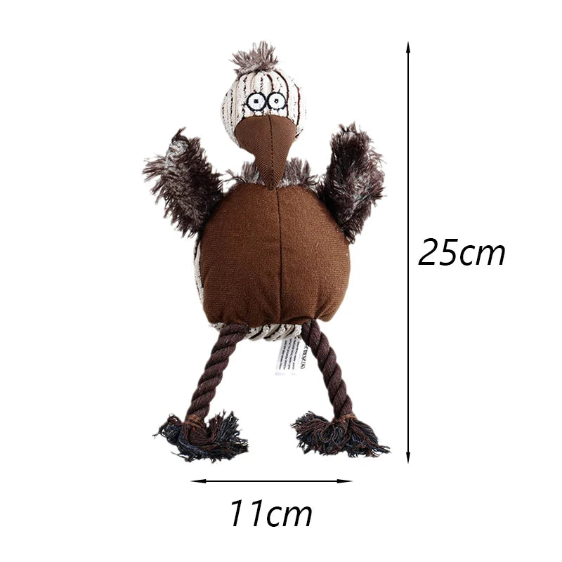 Animal Shaped Squeaky Fleece Chew Toy for Small Dogs