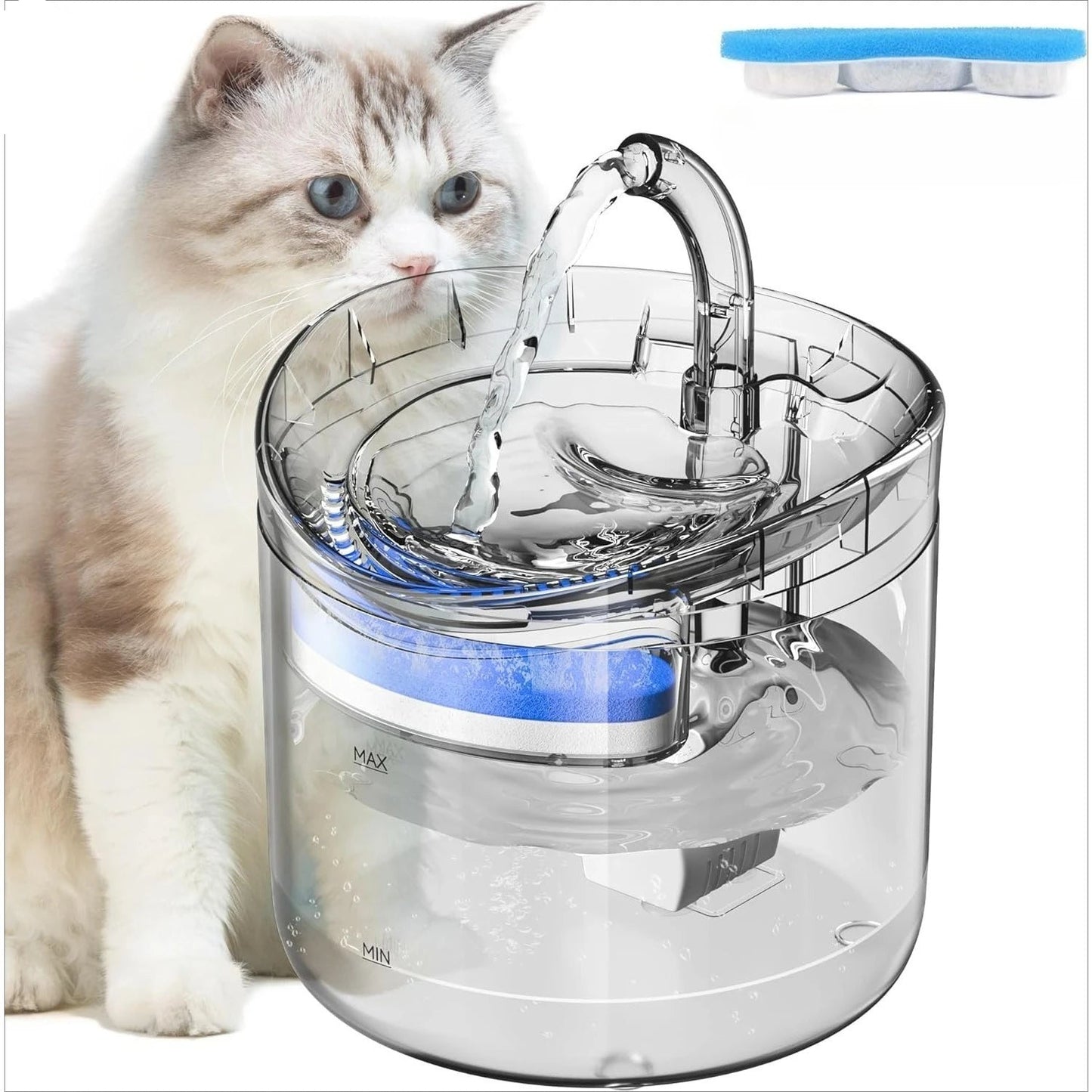 Fontaine à eau pour chat - Distributeur automatique d'eau pour animaux de compagnie 1,8 L