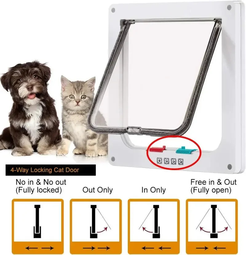 4-Way Locking Weatherproof Pet Flap Door
