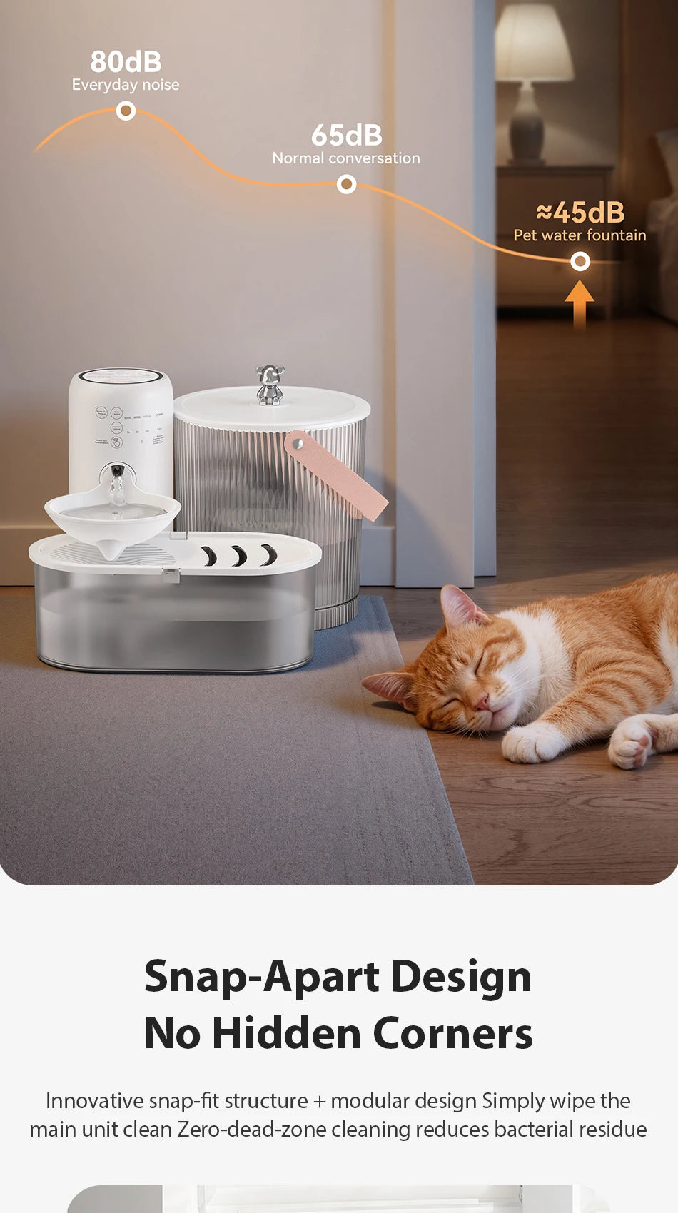 Smart Pet Water Fountain 3L Wireless Ultra Silent