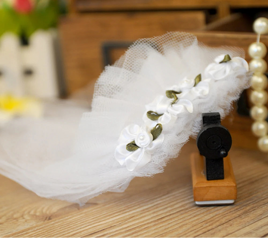Pet Wedding Veil with Flower
