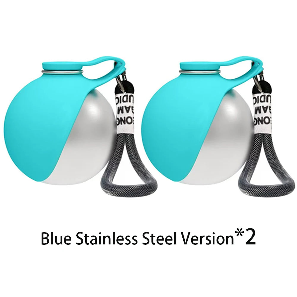 2-in-1 Stainless Steel Dog Water Bottle with Foldable Bowl