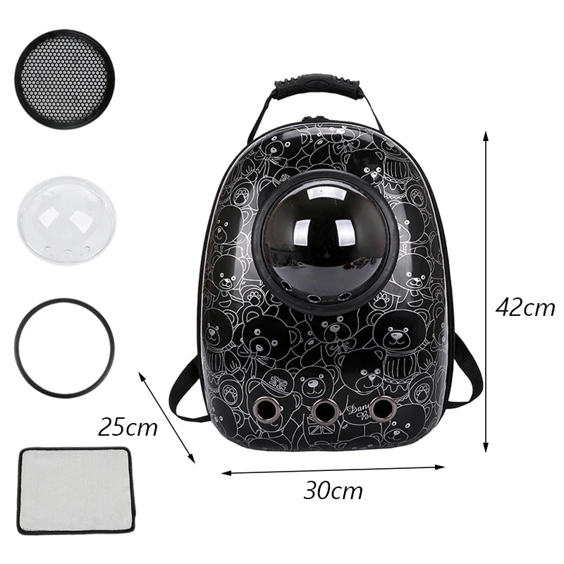 Cartoon Print Breathable Cat Backpack Carrier