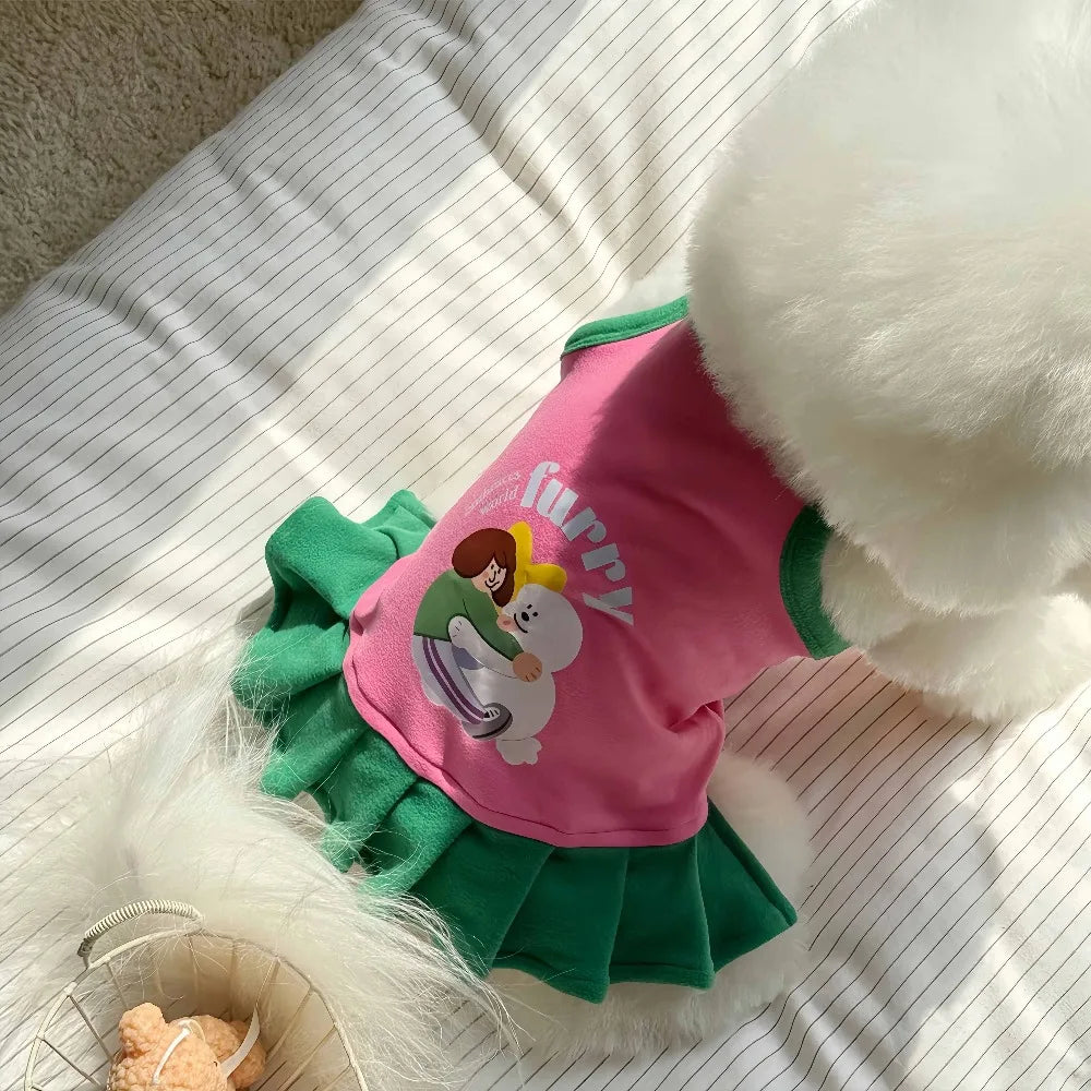 Robe et gilet rafraîchissants 2 en 1 pour petits chiens et chats | Jupe d'été respirante "Princesse" pour Chihuahuas et chiots