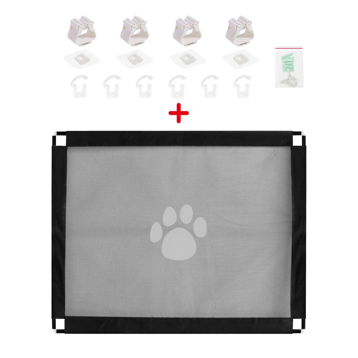 Barrière pour animaux de compagnie 99,8 x 80 cm - Barrière en maille adhésive sans perçage pour chiens