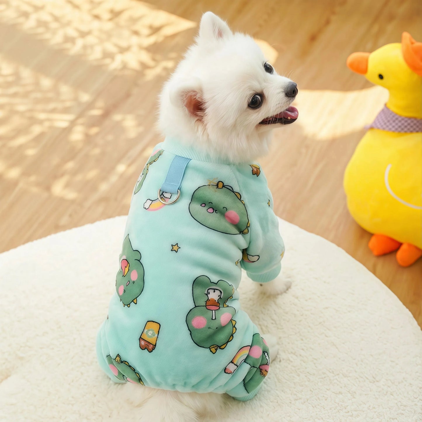 Fleece Dog & Cat Jumpsuit with Leash Ring | Soft Warm Autumn Winter Coat for Puppies to Large Dogs