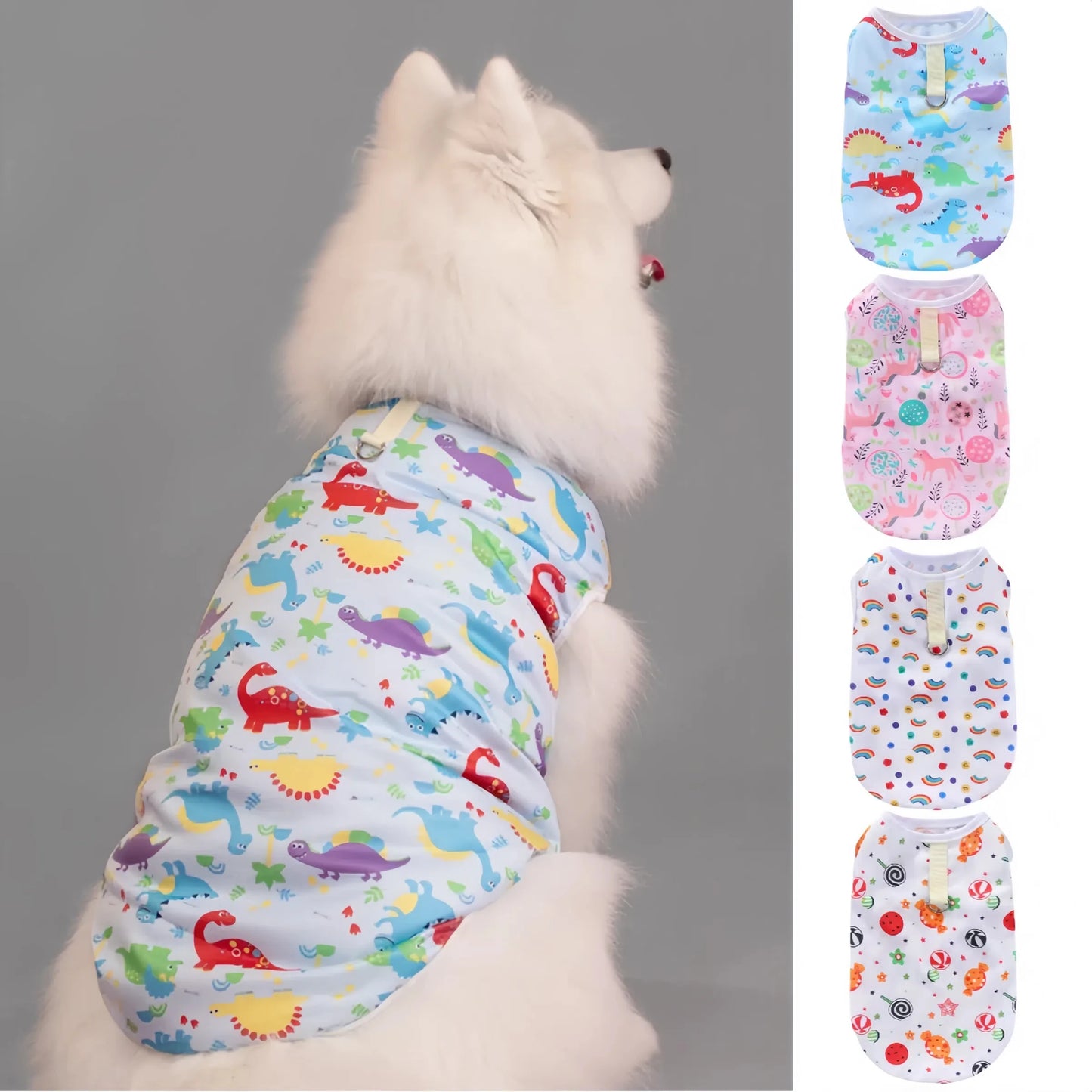 Gilet rafraîchissant d'été pour chiens - Chemise douce pour animaux de compagnie au design de dessin animé