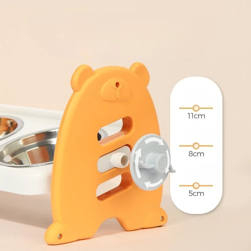 Gamelle double pour animaux avec support antidérapant