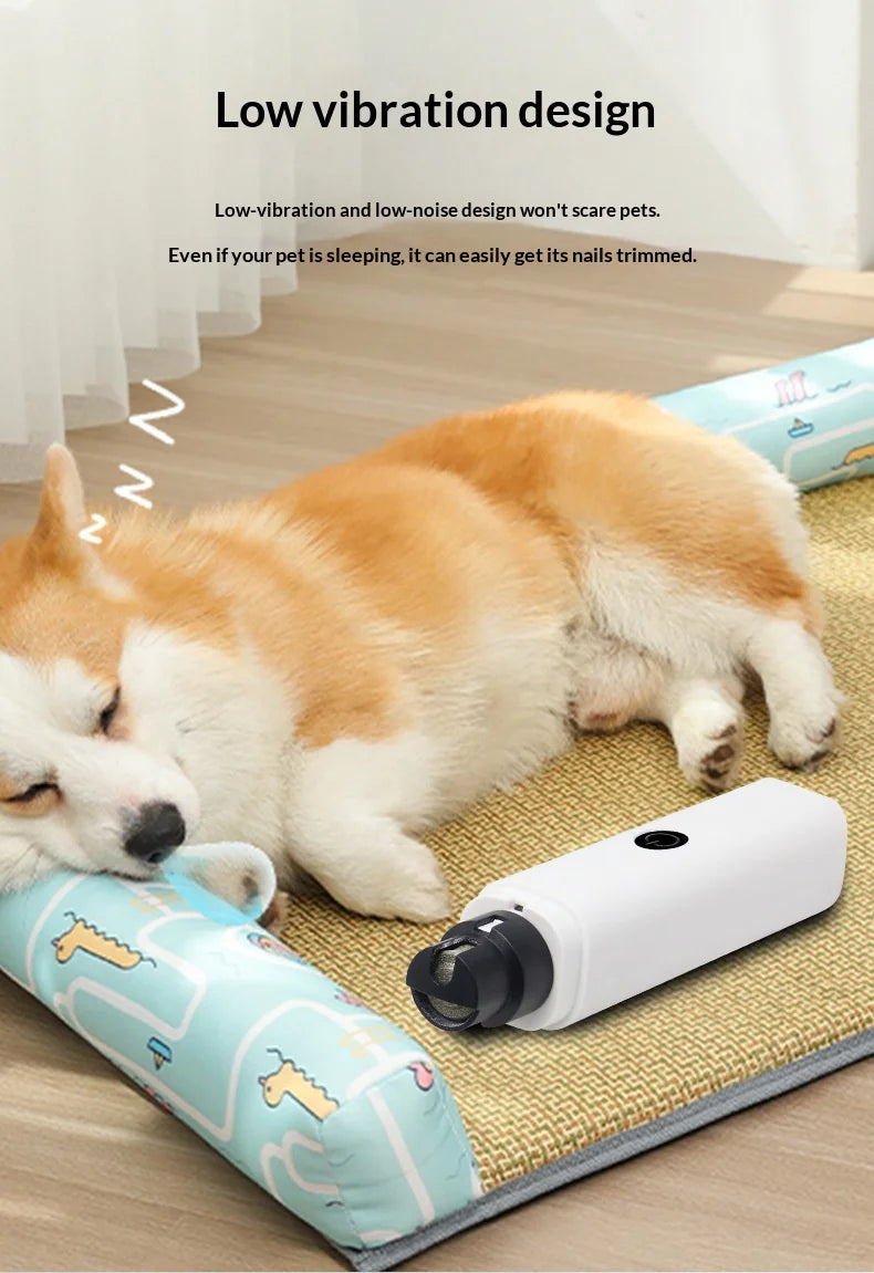 Quiet Pet Nail Grinder with Safety Guard & LED Light