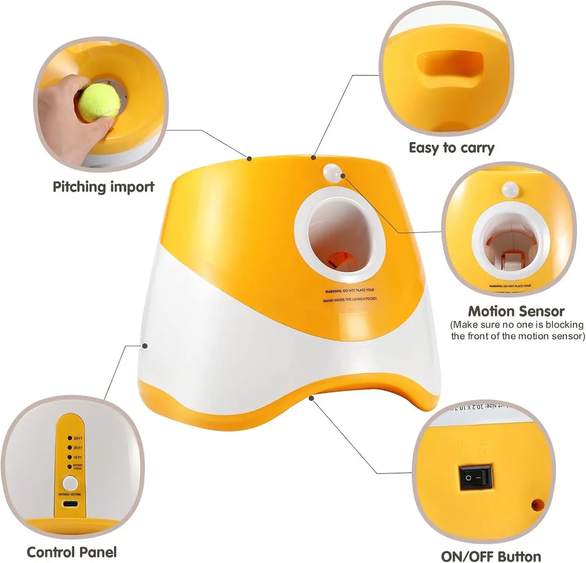Automatic Dog Ball Launcher | Motion Sensor | 10–30ft Range