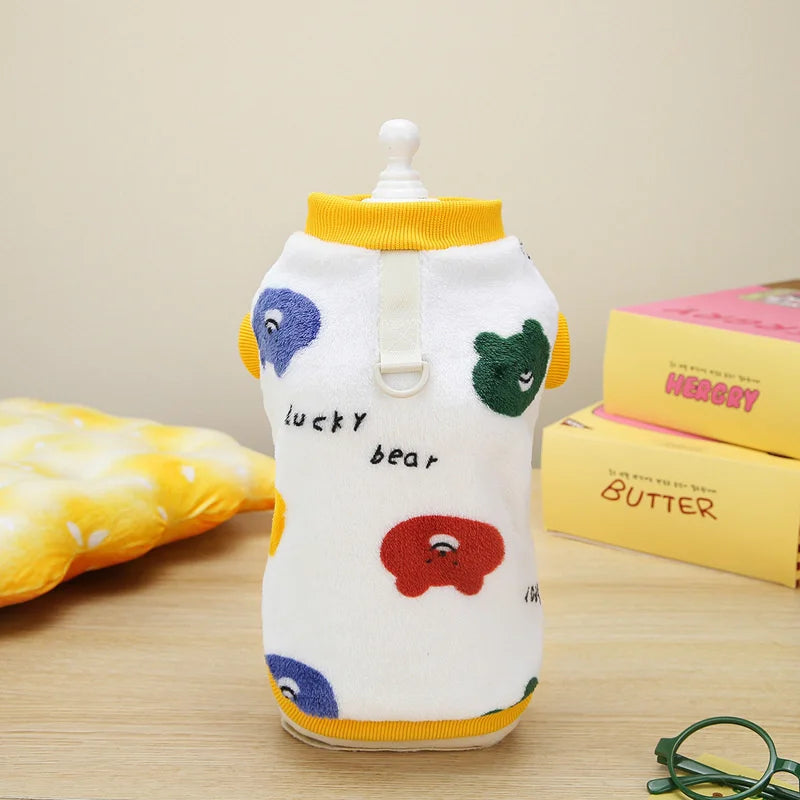 Strawberry Print Plush Pullover Sweater for Cats & Small Dogs
