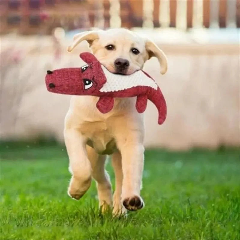 Squeaky Plush Crocodile Chew Toy for Dogs