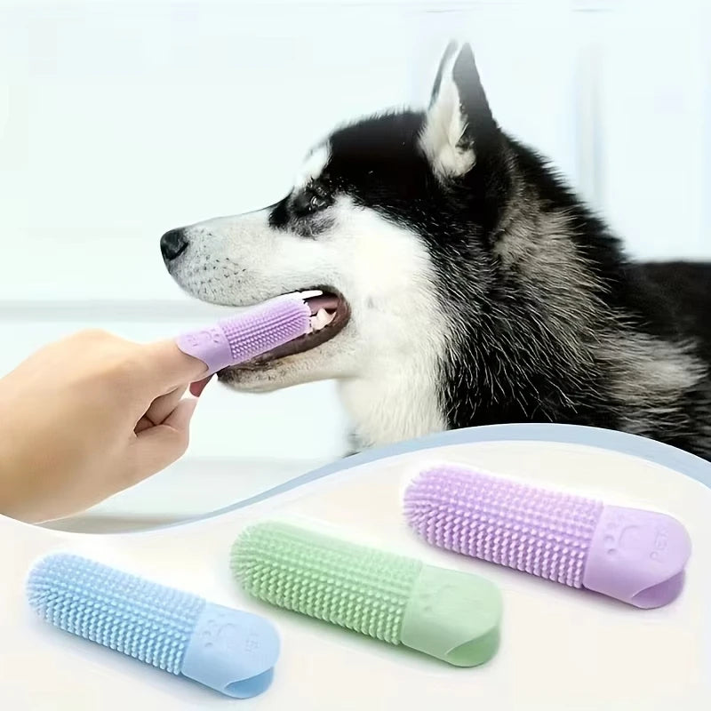 360° Silicone Finger Toothbrush for Dogs & Cats