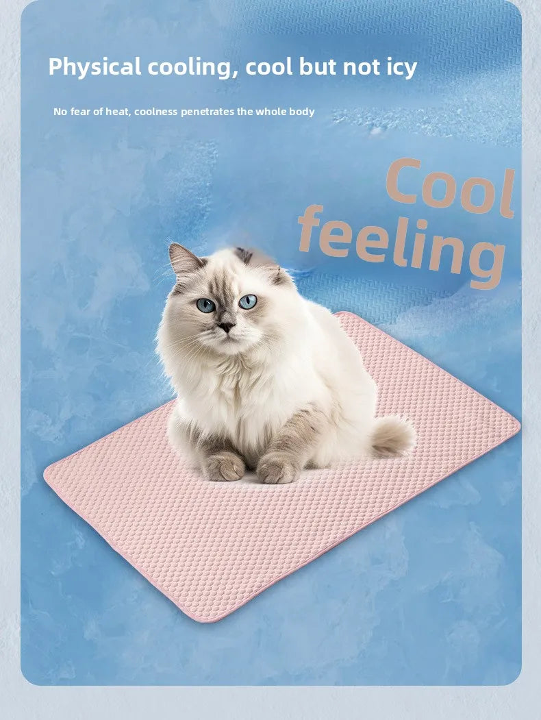 Ice Silk Cooling Mat for Cats & Dogs — Breathable Summer Pet Nest in 3 Colours & 6 Sizes