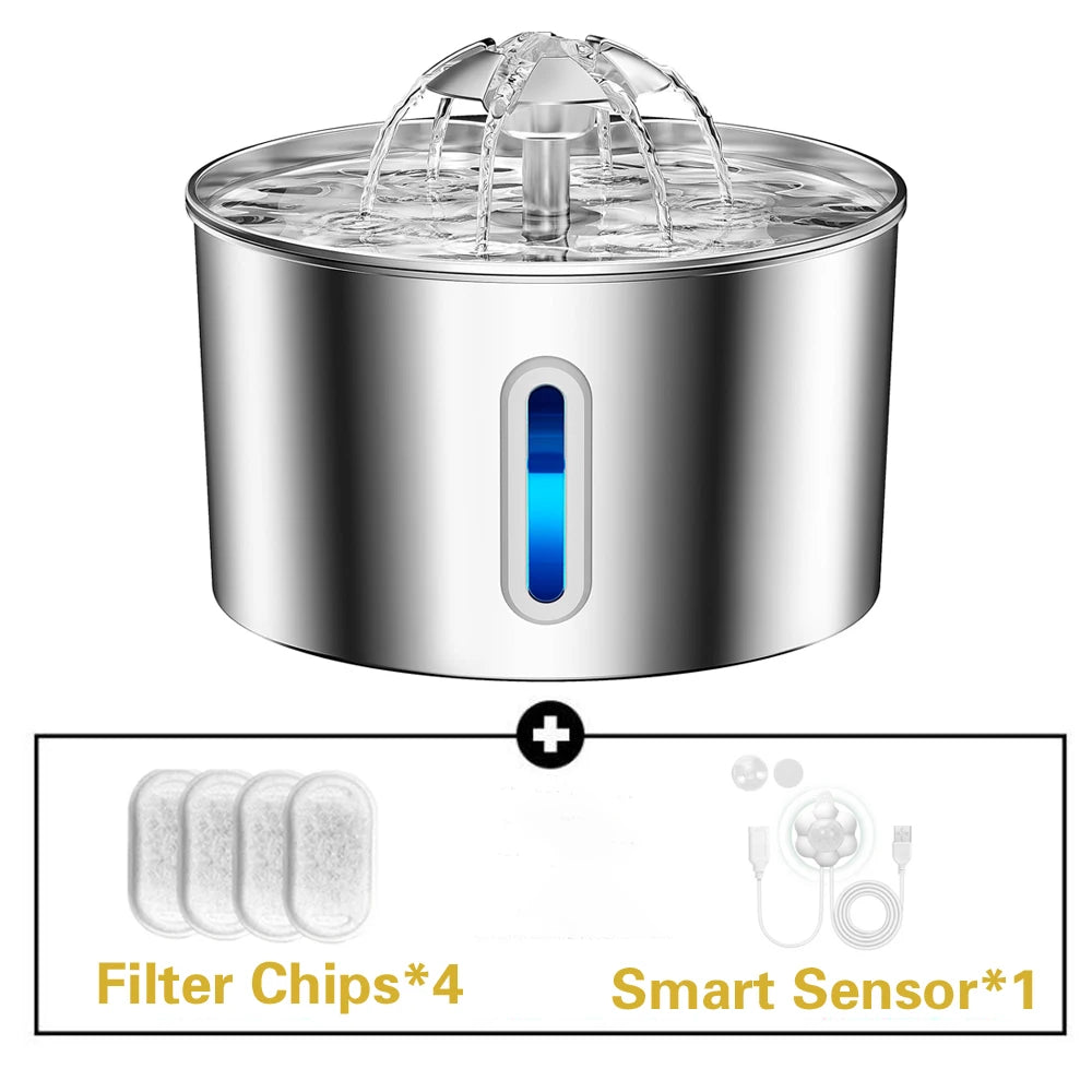 2.2L Stainless Steel Smart Pet Water Fountain