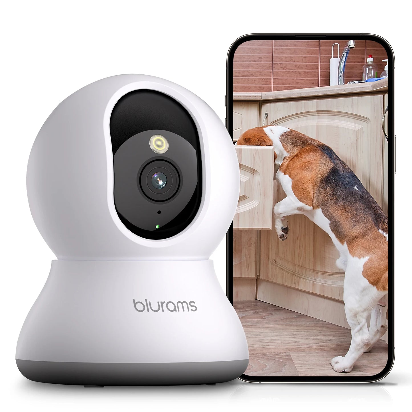 2K Indoor 360° Pet & Home Security Camera with Night Vision & Two-Way Talk