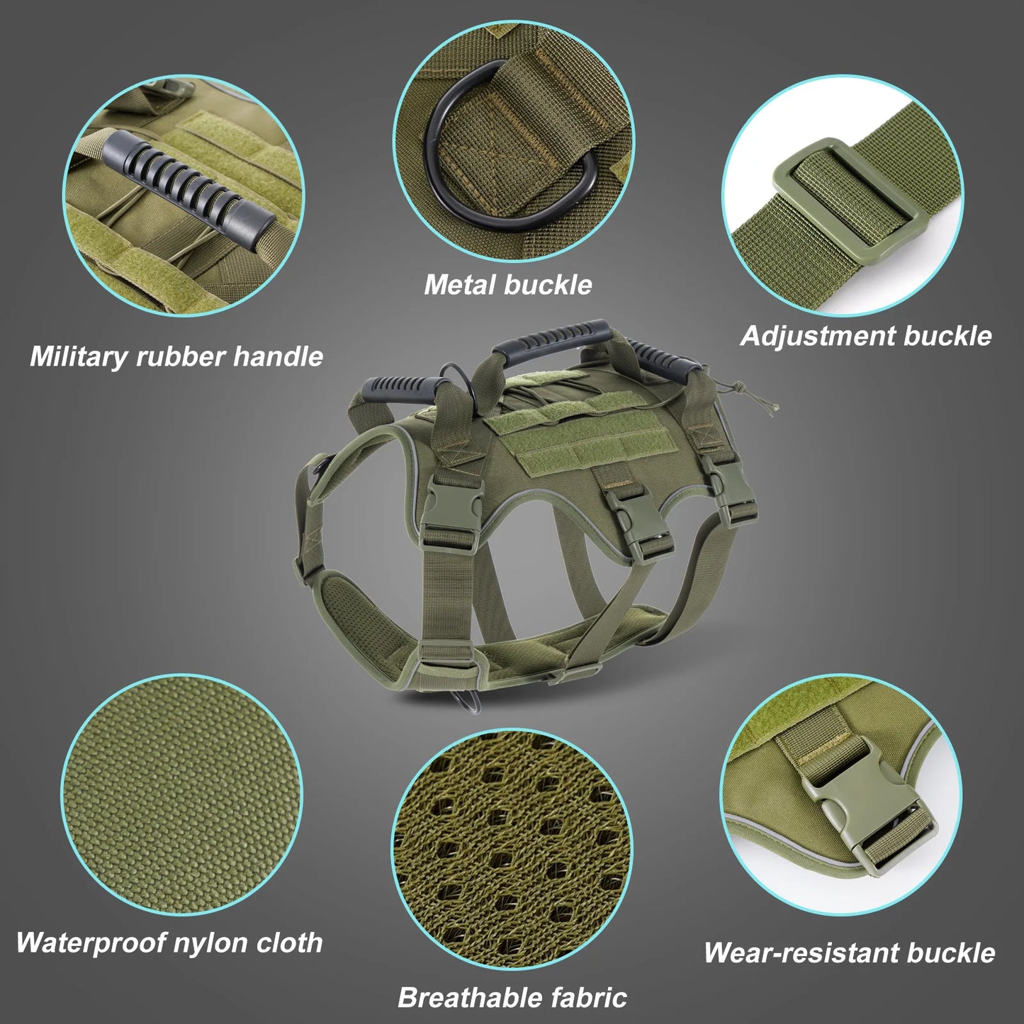 Tactical Dog Harness for Large Dogs