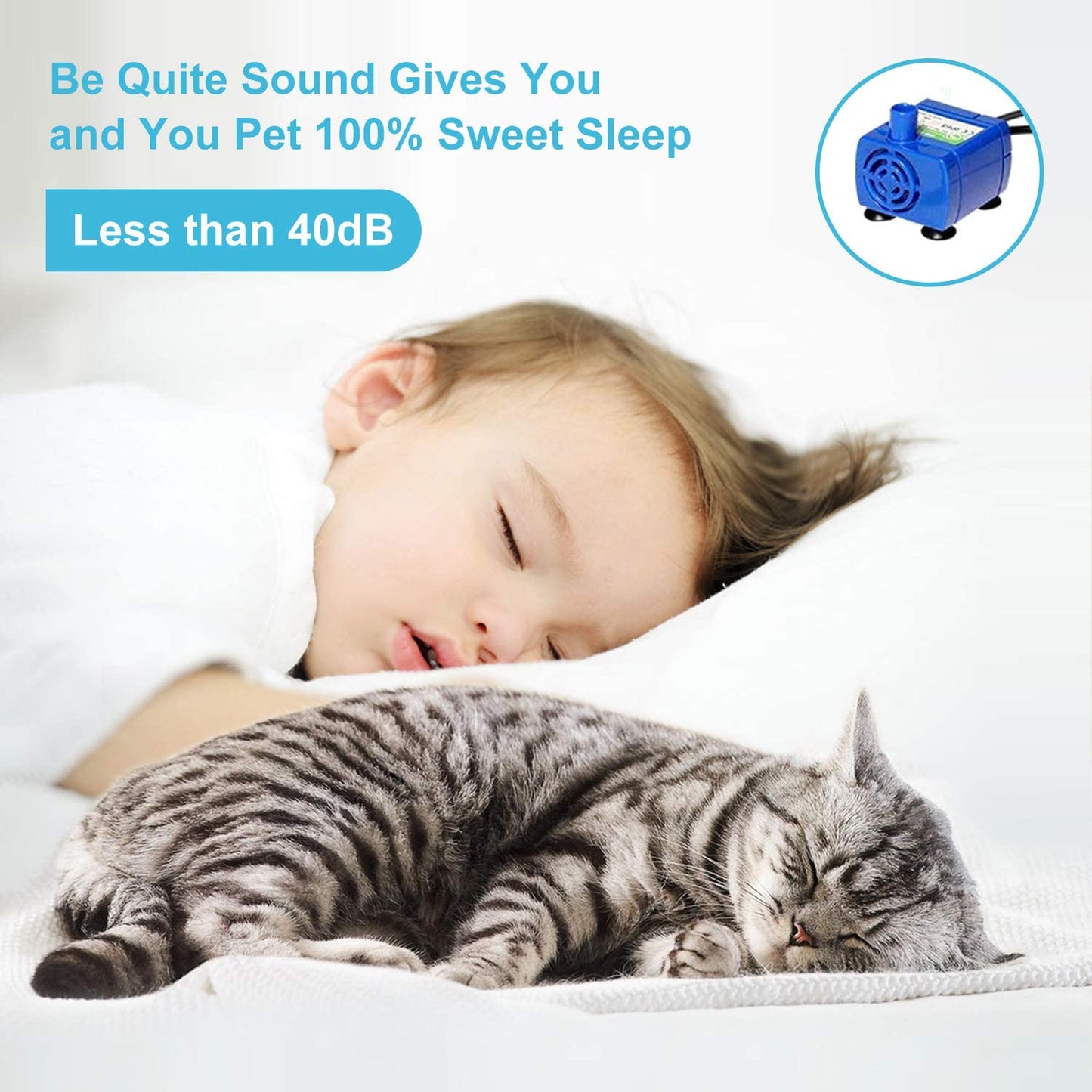 Cat Water Fountain - 2.4L Stainless Steel Automatic Pet Drinking Fountain