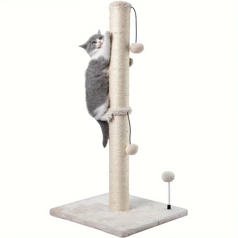 Griffoir pour chat en sisal de 86 cm avec balle suspendue